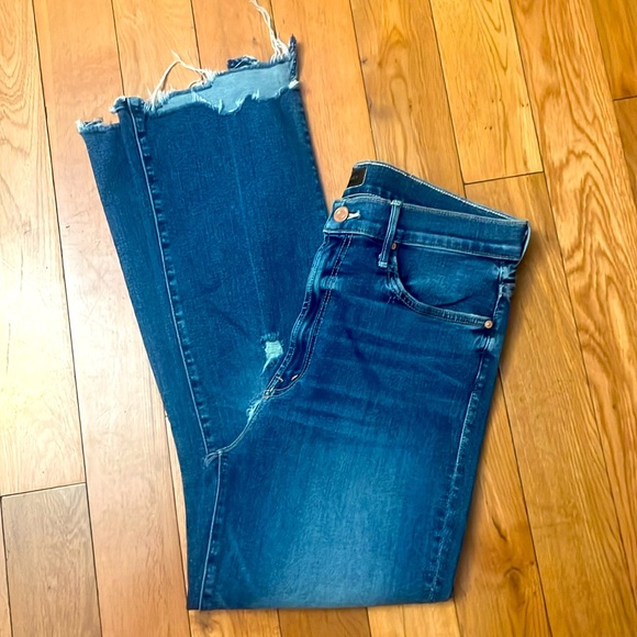 Mother The Insider Crop Step Chew Wash Dancing On Coals 32 distressed raw hem - Picture 3 of 8